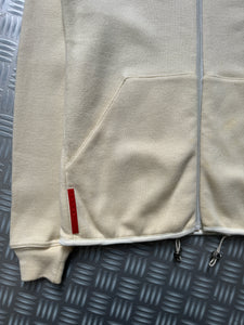 Early 2000's Prada Sport Cream Knitted Zip Hoodie - Womens 8