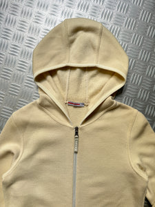 Early 2000's Prada Sport Cream Knitted Zip Hoodie - Womens 8