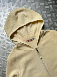 Early 2000's Prada Sport Cream Knitted Zip Hoodie - Womens 8