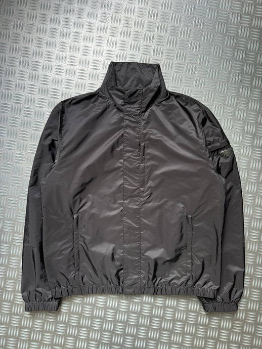 Prada Milano Gun Metal Grey Zipped Jacket - Large / Extra Large