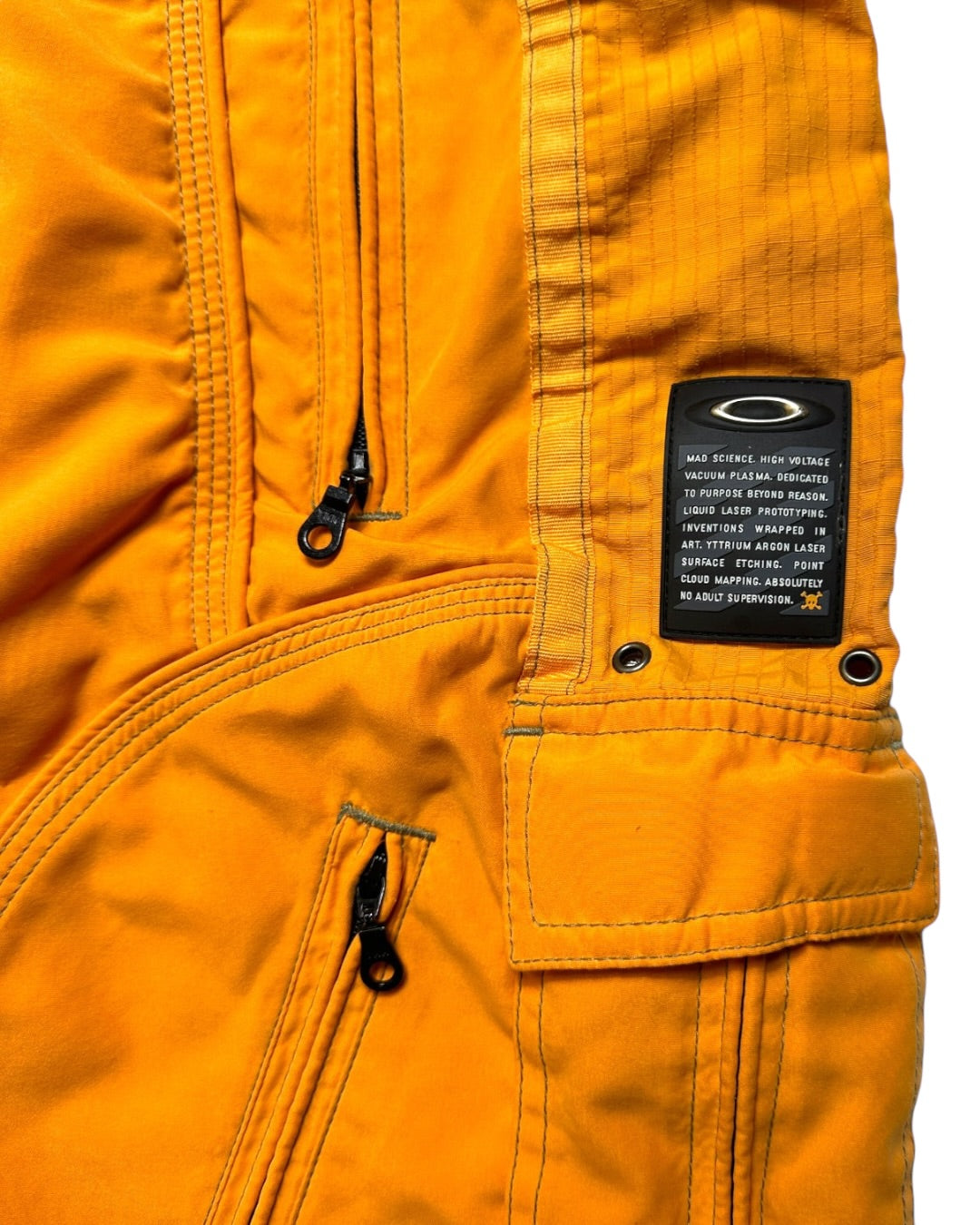 Early 2000's Oakley Software Bright Orange Multi Pocket Cargo Shorts