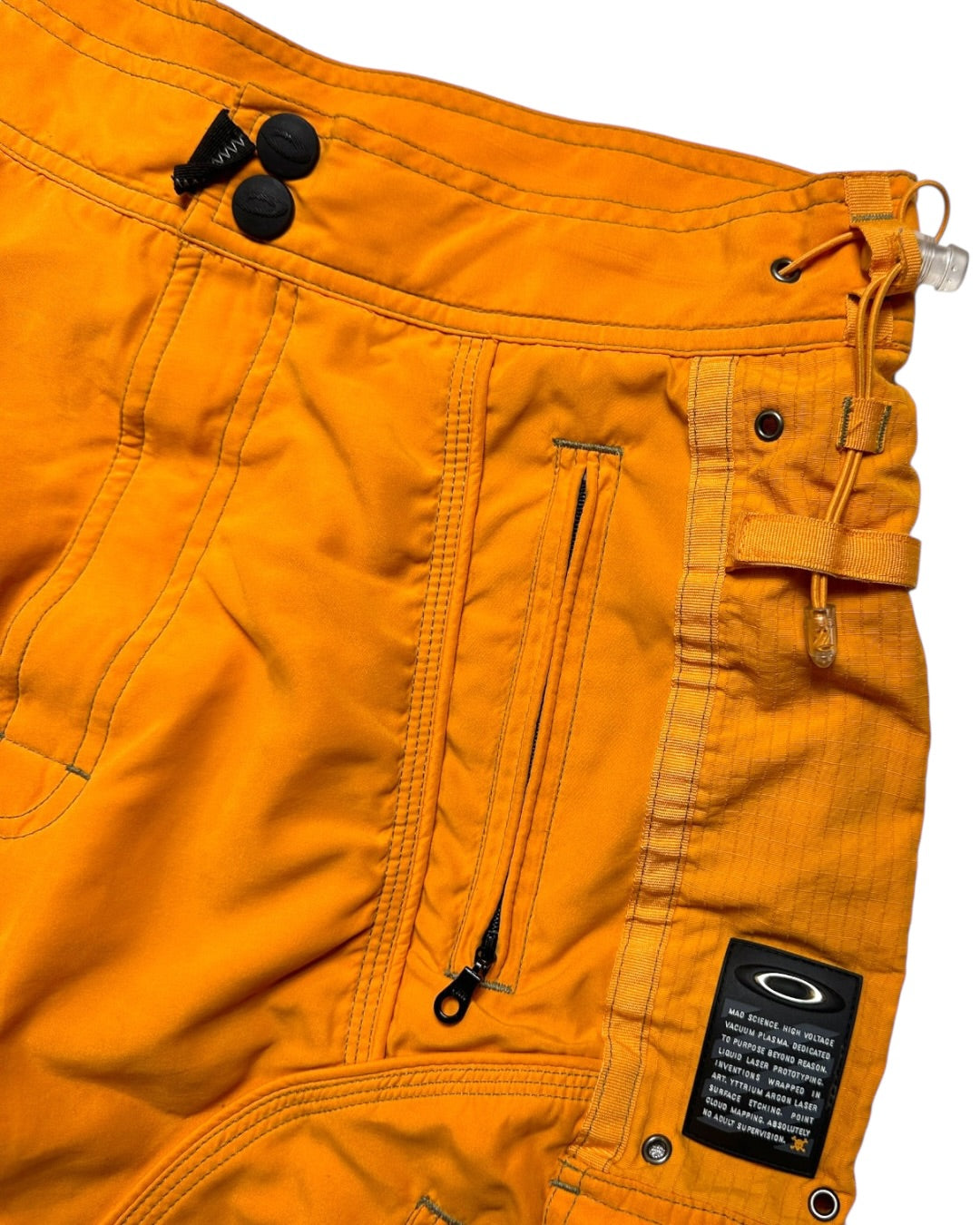 Early 2000's Oakley Software Bright Orange Multi Pocket Cargo Shorts