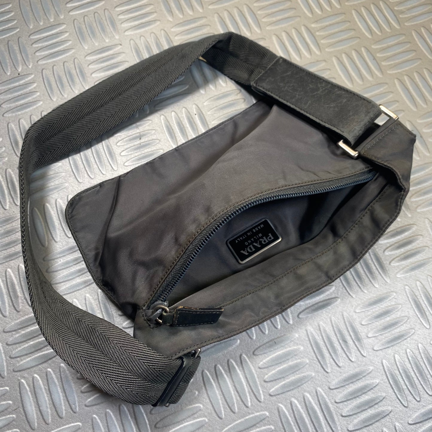 Prada Mainline Grey Side Bag