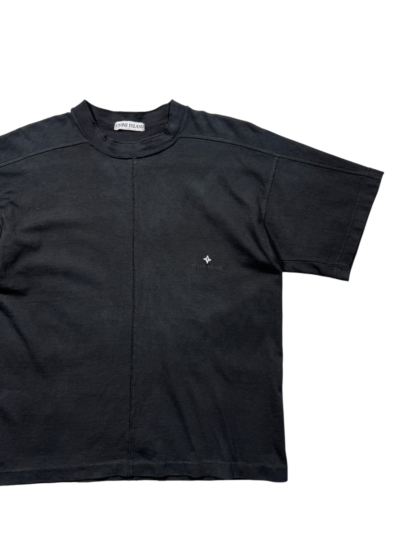 1990's Stone Island Panelled Spellout Tee