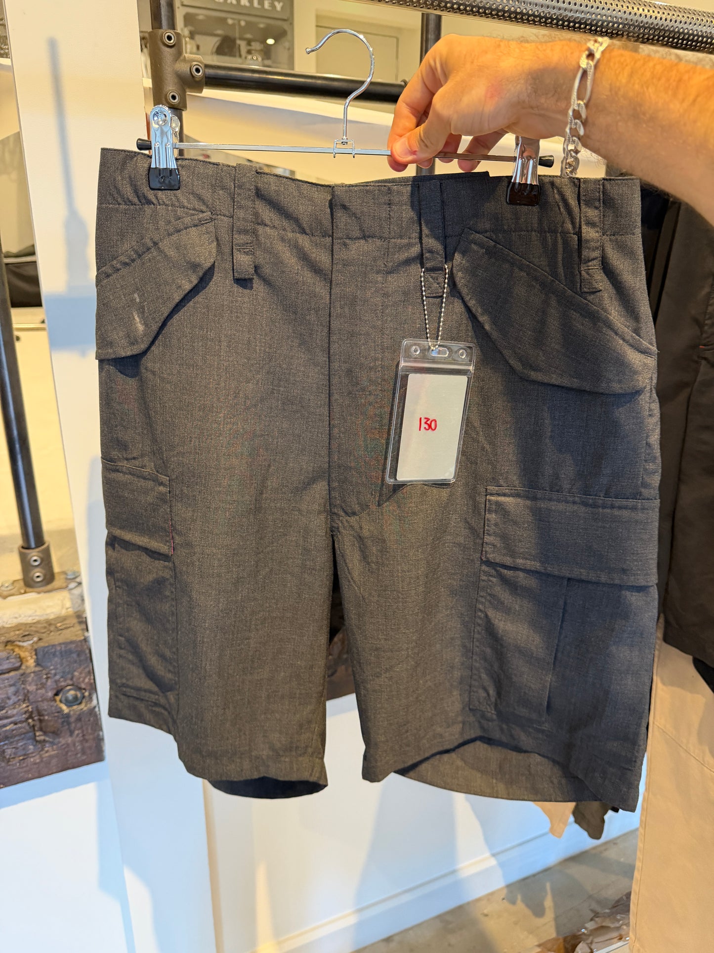 Maharishi Grey Wool Cargo Shorts