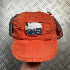 Vintage Orange Volcano Expedition Flight Cap