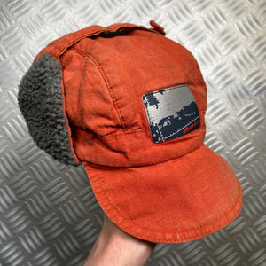 Vintage Orange Volcano Expedition Flight Cap