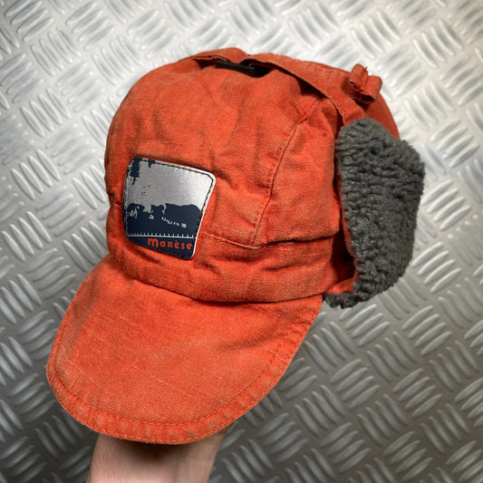 Vintage Orange Volcano Expedition Flight Cap