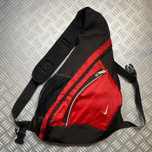 Early 2000's Nike Red Tri-Harness Sling Bag