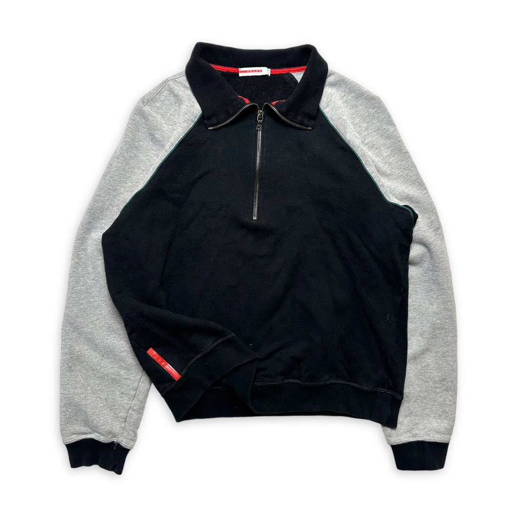 Prada Sport Panelled Quarter Zip Sweatshirt - Small