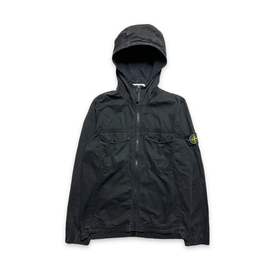 Surchemise à capuche noire à double poche Stone Island - Small