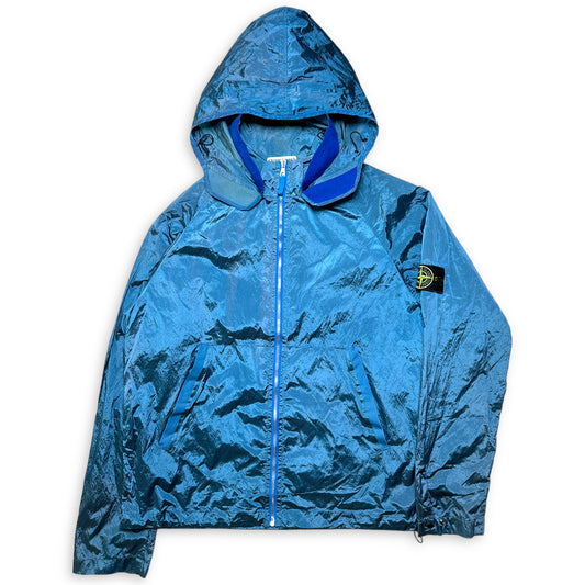 Échantillon de veste en métal en nylon à capuche bleu vif Stone Island - Moyen / Grand