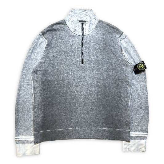 Stone Island Quart Zip Gris Délavé - Moyen / Grand
