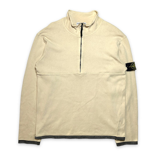 Pull Stone Island tricoté Quarter Zip du début des années 2000 - Moyen / Grand