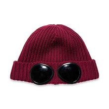 Load image into Gallery viewer, CP Company Burgundy Goggle Beanie