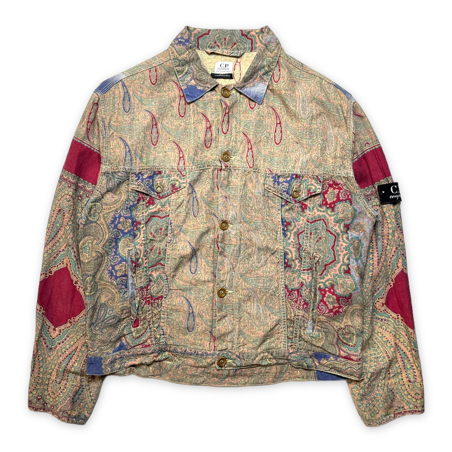 1980年代 CP Company ペルシャ/ペイズリー プリント ボタン付き 