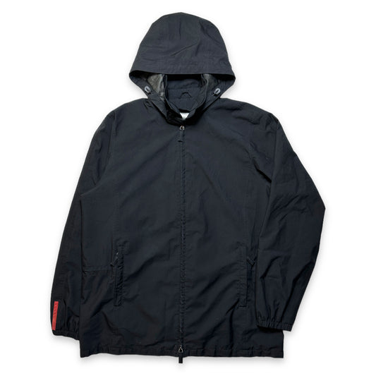 Veste à capuche noire Prada Sport du début des années 2000 - Extra Large