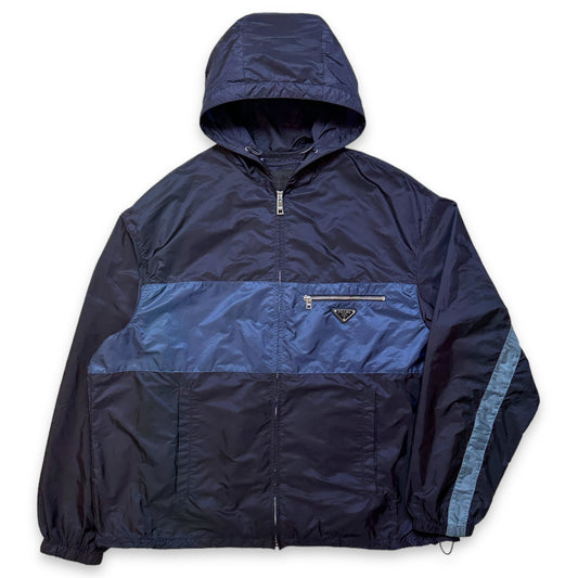 Veste scintillante en nylon à panneau divisé Prada Milano 2017 - Grand / Extra Large