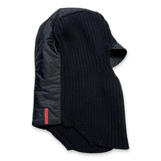 Cagoule Prada Sport Jet Black Nylon/Knit du début des années 2000