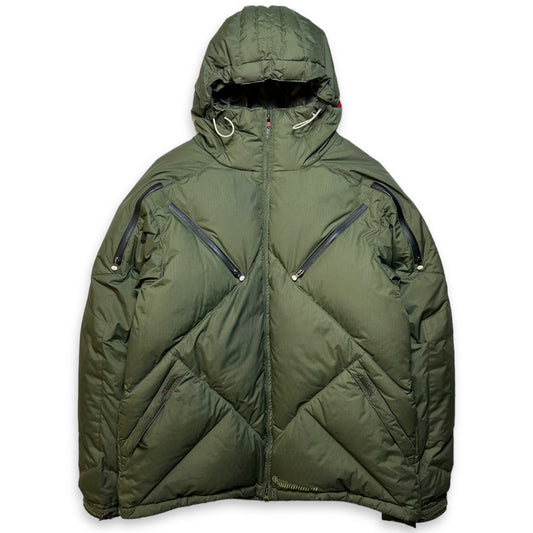 Analog Green Rip-Stop Multi-Pocket Puffer