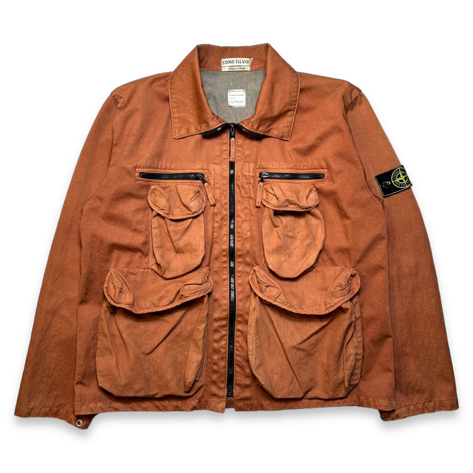 SS95' Stone Island Rusty Orange Multi Pocket Jacket - Large/Extra