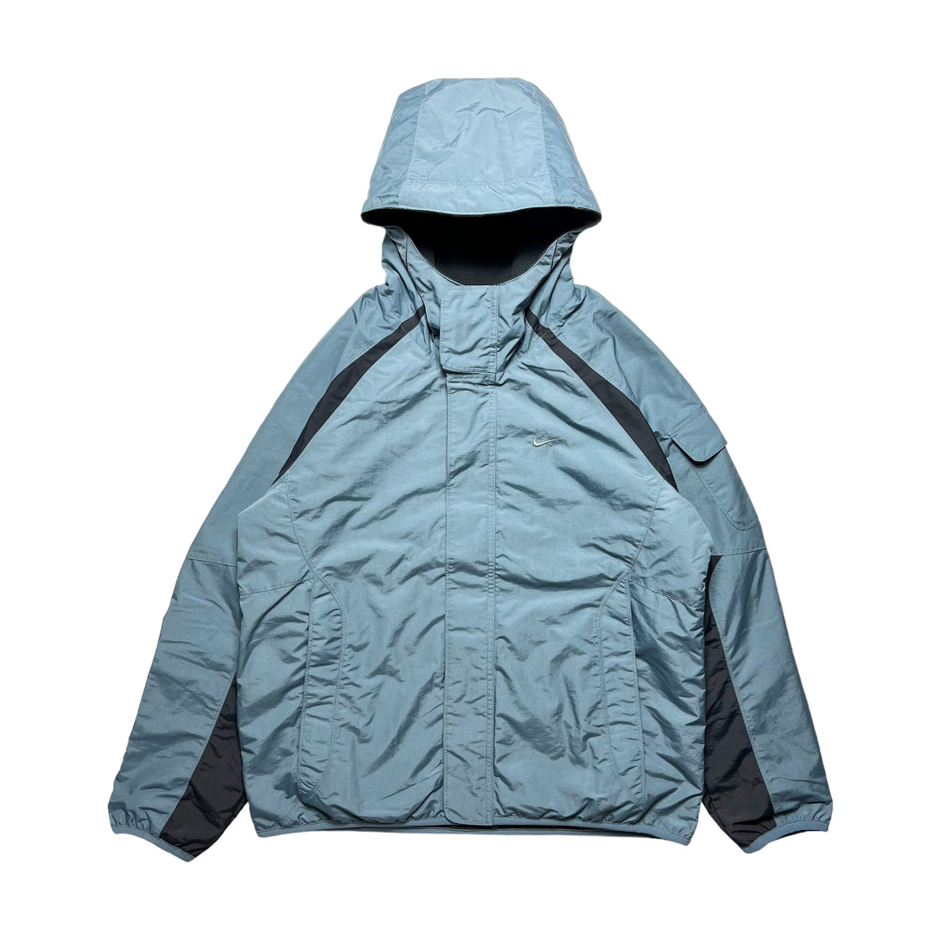 Nike Steel Blue Nylon/Fleece Panelled Reversible Jacket - Medium