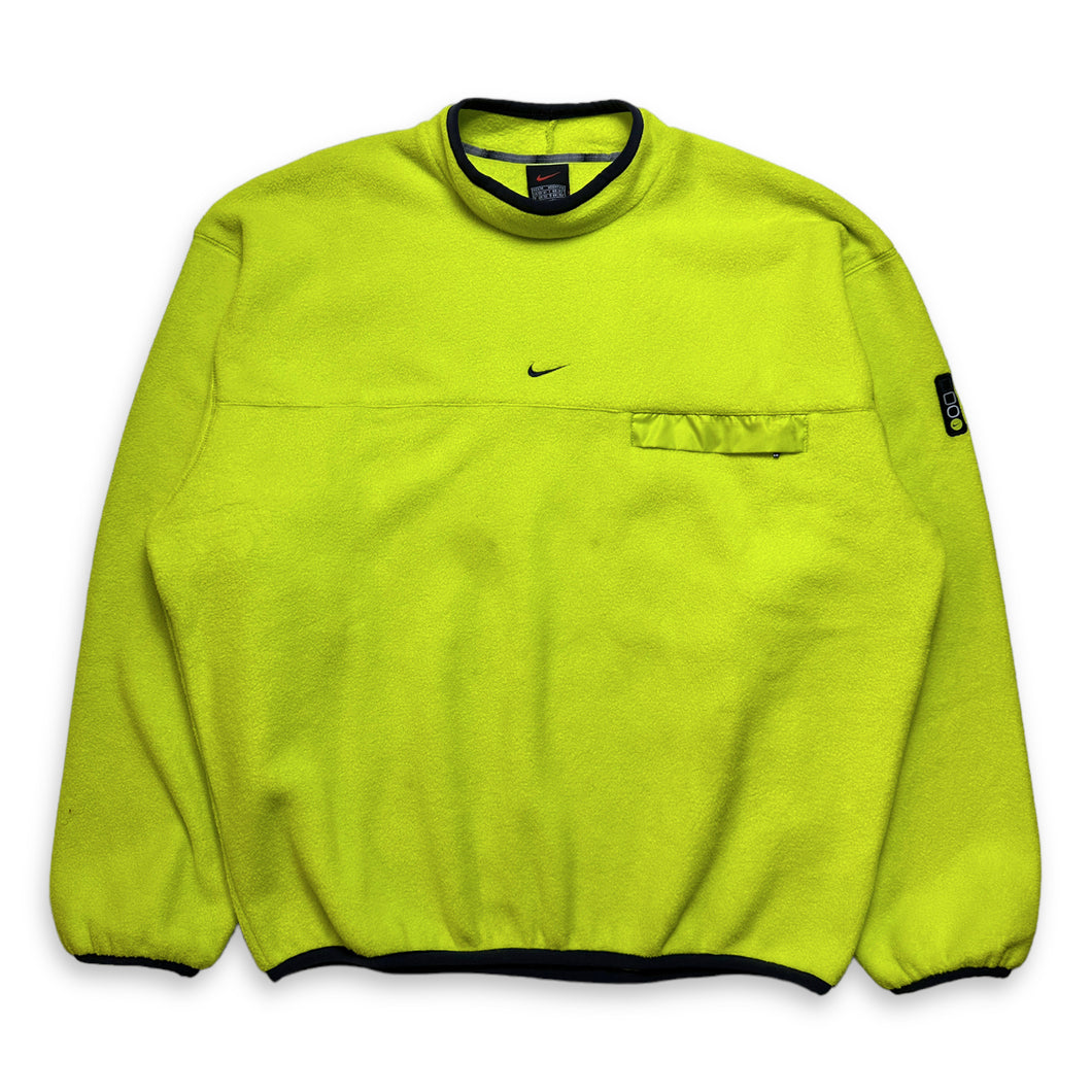 2003 Nike Neon Green Fleece Sweatshirt - Medium / Large