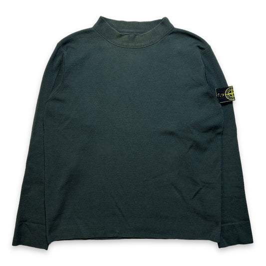 Pull Stone Island Deep Forest Green Mockneck de la fin des années 1990 - Moyen