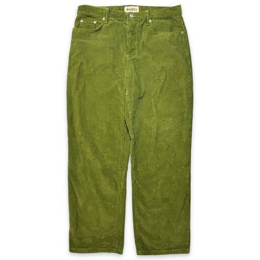 Pantalon en velours côtelé vert sauge Stüssy Big Ol - Taille 30"