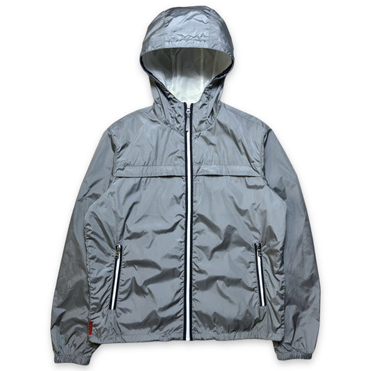 Veste multi-poches en nylon argenté Prada Sport - Moyen / Grand