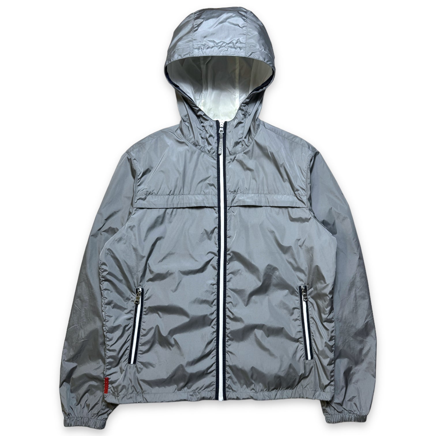 Silver nylon outlet jacket