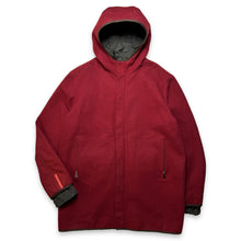 Carica l&#39;immagine nel visualizzatore di Gallery, Early 2000&#39;s Prada Sport Burgundy Wool Hooded Trench Jacket - Large / Extra Large