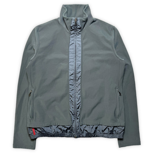 Veste de survêtement Prada Sport Grey Split Panel du début des années 2000 - Petite
