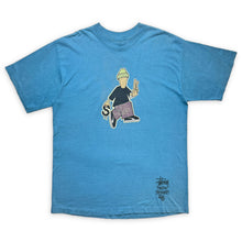 Load image into Gallery viewer, 1990&#39;s Stüssy Peace and Prosperity Bright Blue Tee - Extra Large