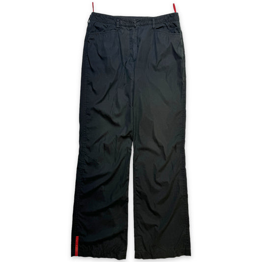Pantalon droit en coton noir Prada Sport - Taille 30"
