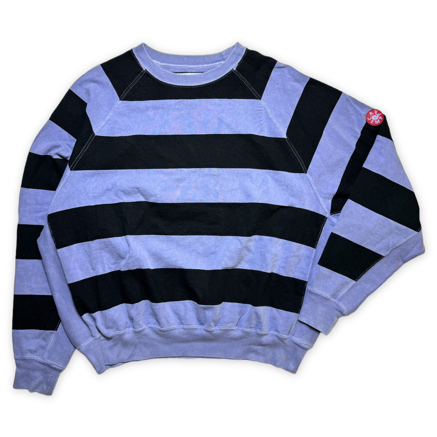 Cav Empt Purple / Black Striped Crewneck - Medium / Large