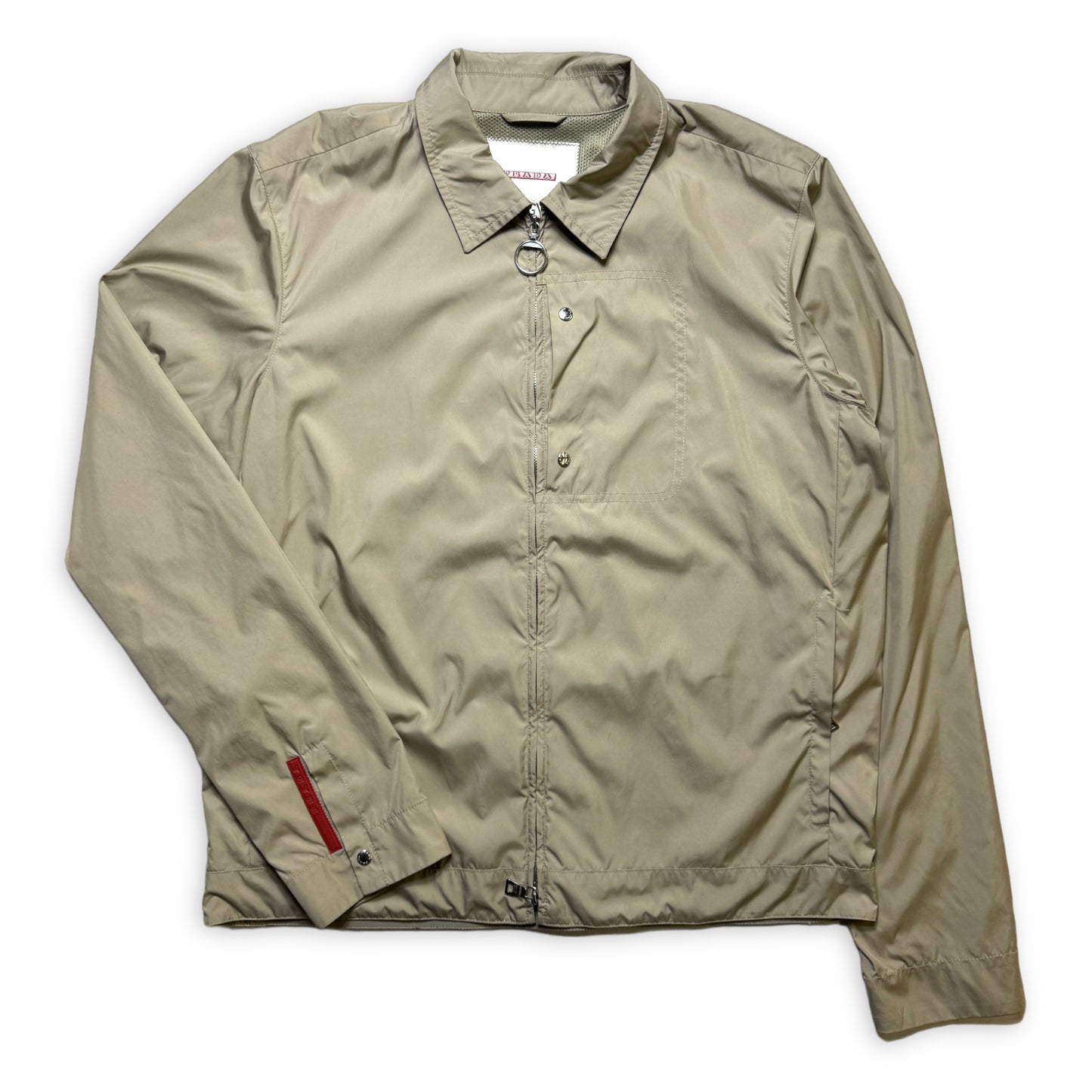 Prada Sport Beige Zipped Nylon Harrington - Large