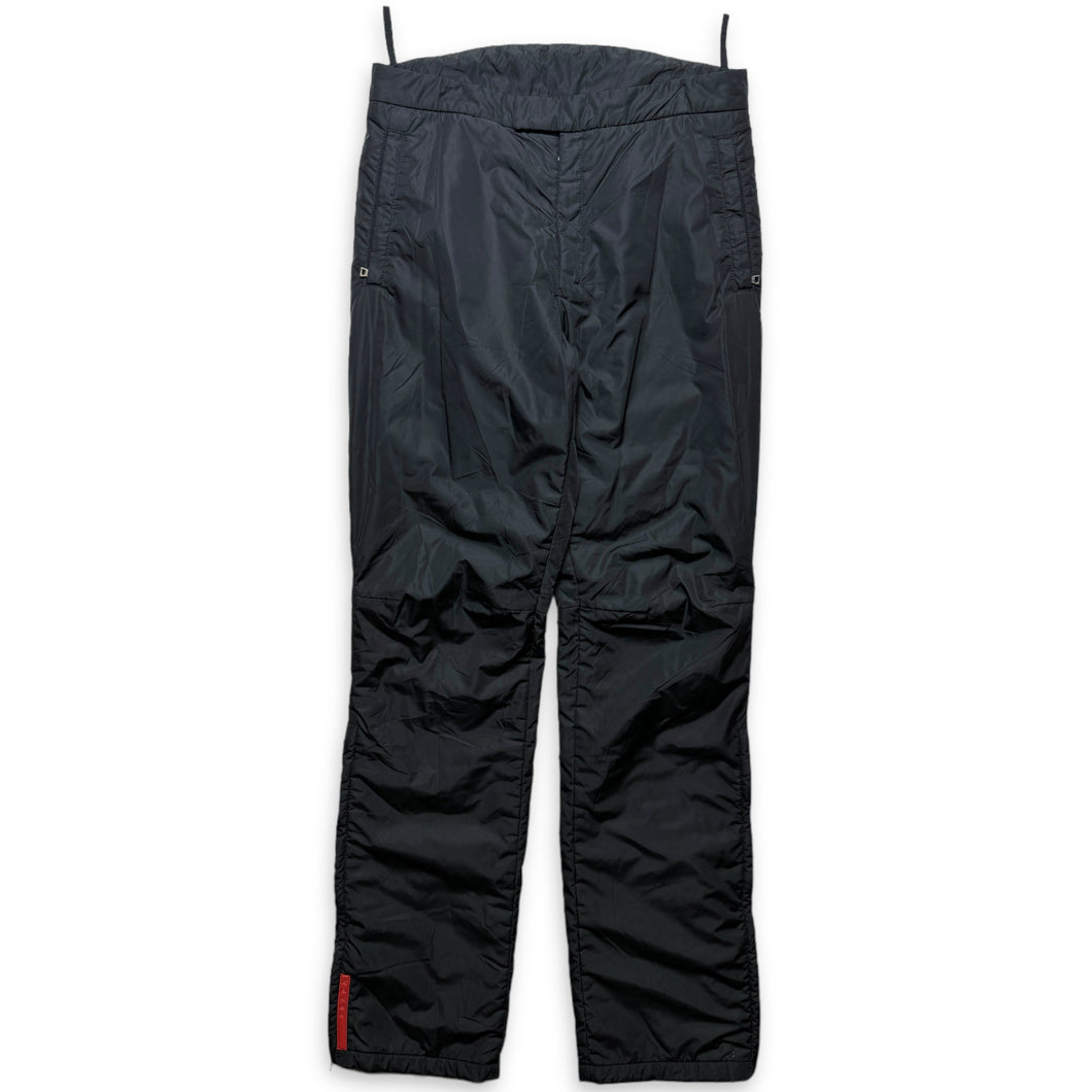 SS99' Prada Sport Jet Black Padded Nylon Track Pant - 32