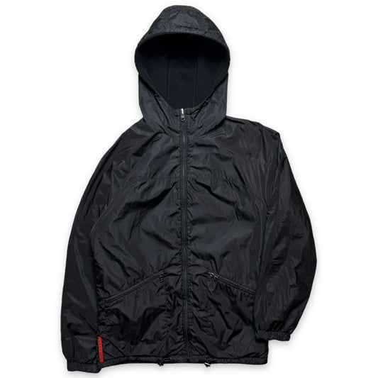Prada Sport Jet Black Veste réversible rembourrée en nylon/polaire - Moyen / Grand