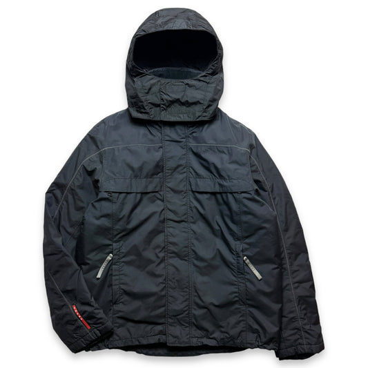 Early 2000's Prada Mainline Gore-Tex Jet Black Skii Jacket - Large / Extra Large