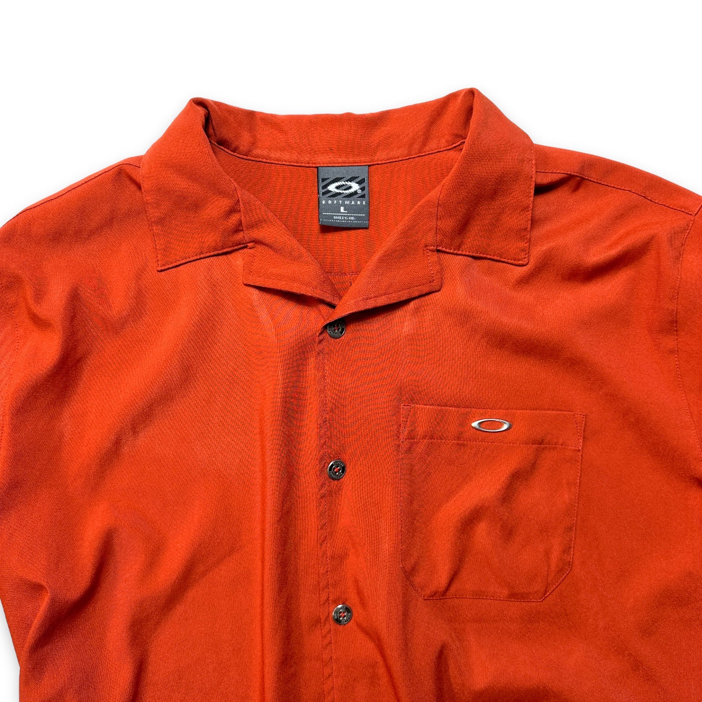Oakley Software Burnt Orange Silk Shirt - Extra Large
