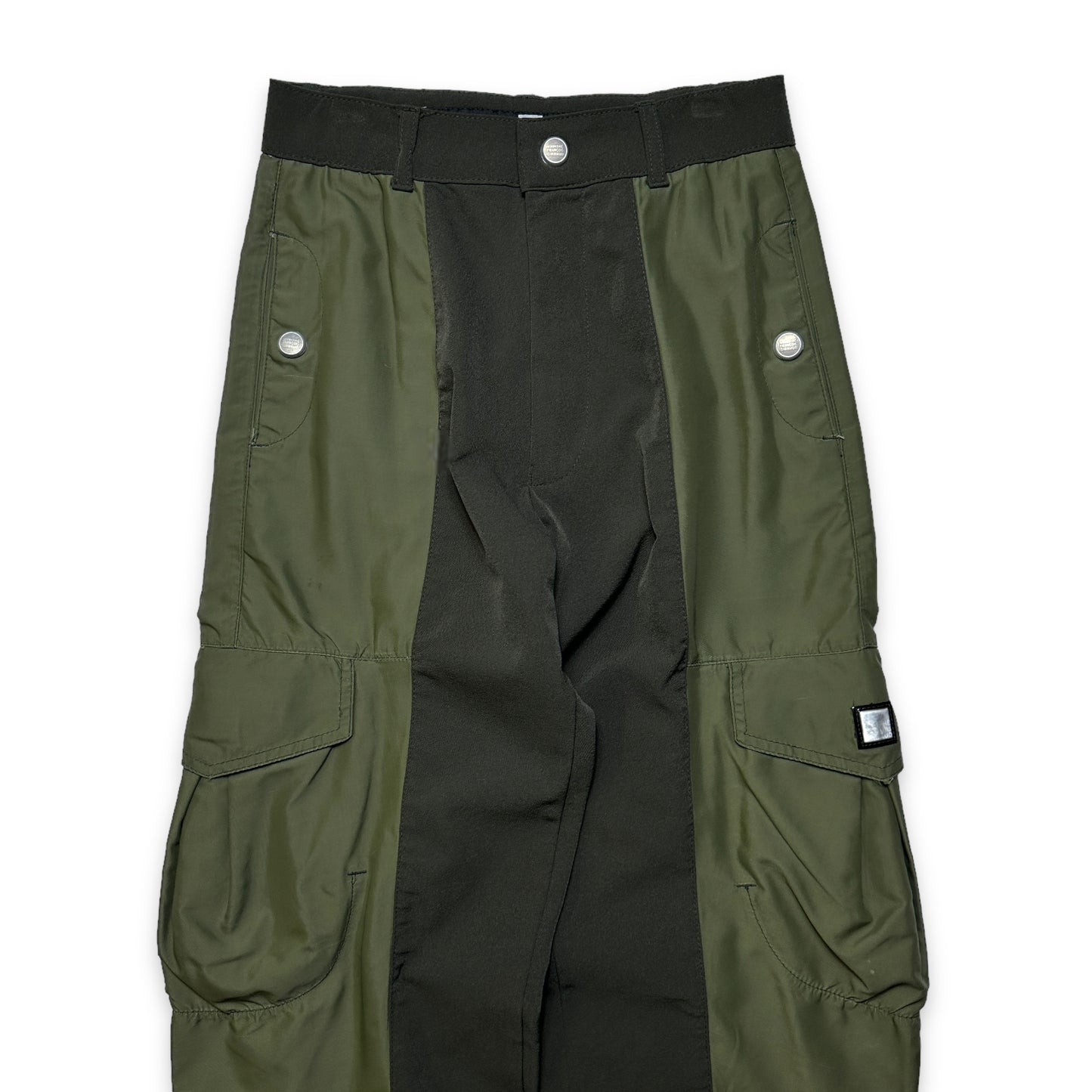 Marithé + François Girbaud Pantalon Cargo Vert Bicolore - Taille 26"