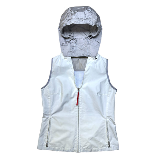 SS00’ Prada Sport Ventilated Packable Hood White Vest