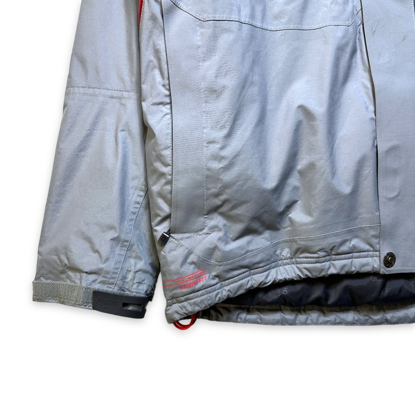 Early 2000's Nike ACG Grey/Red Ventilation Padded Jacket - Large / Extra Large