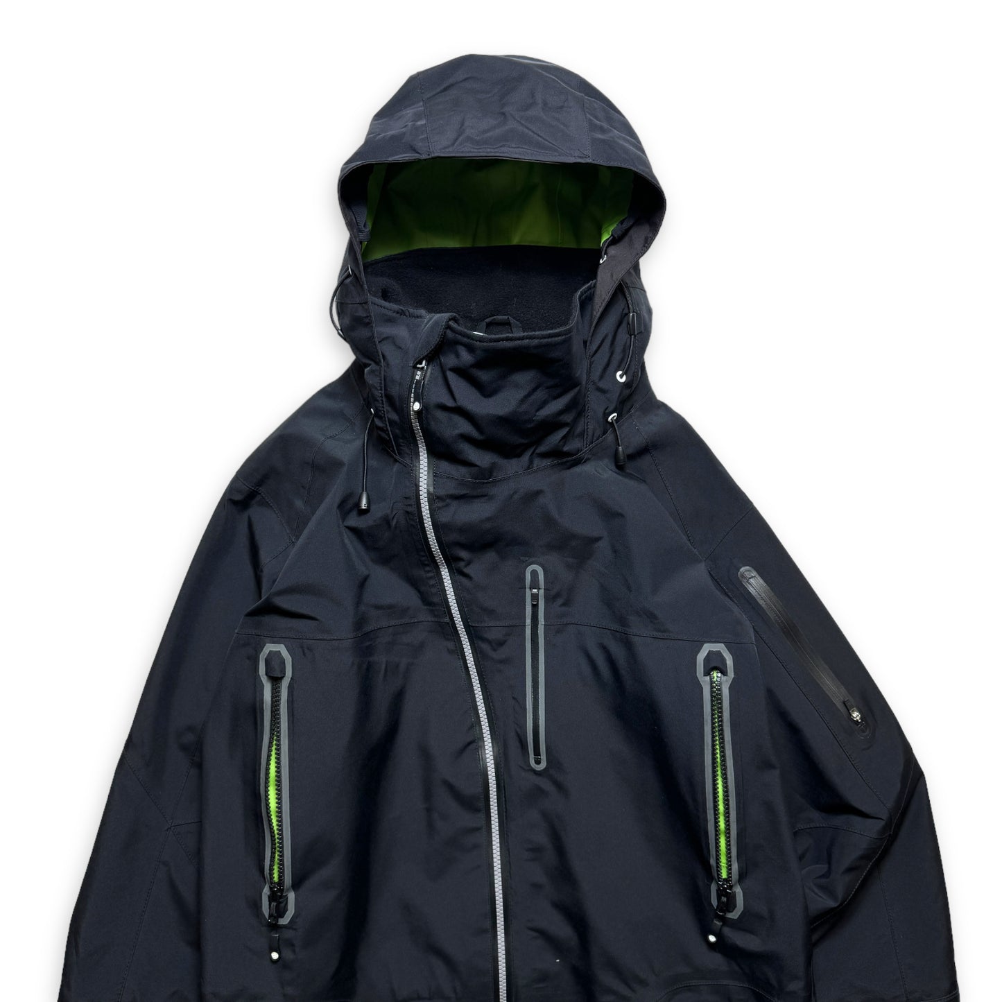 AW11' Stüssy x Afdice Jet Black Asymmetric Zip Technical Gore-Tex Jacket