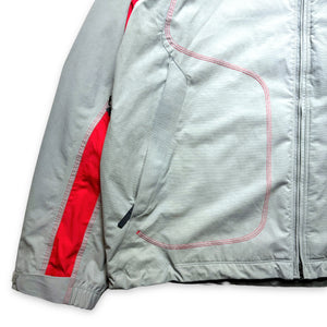 Early 2000's Nike ACG Grey/Red Panelled Padded Jacket - Extra Large