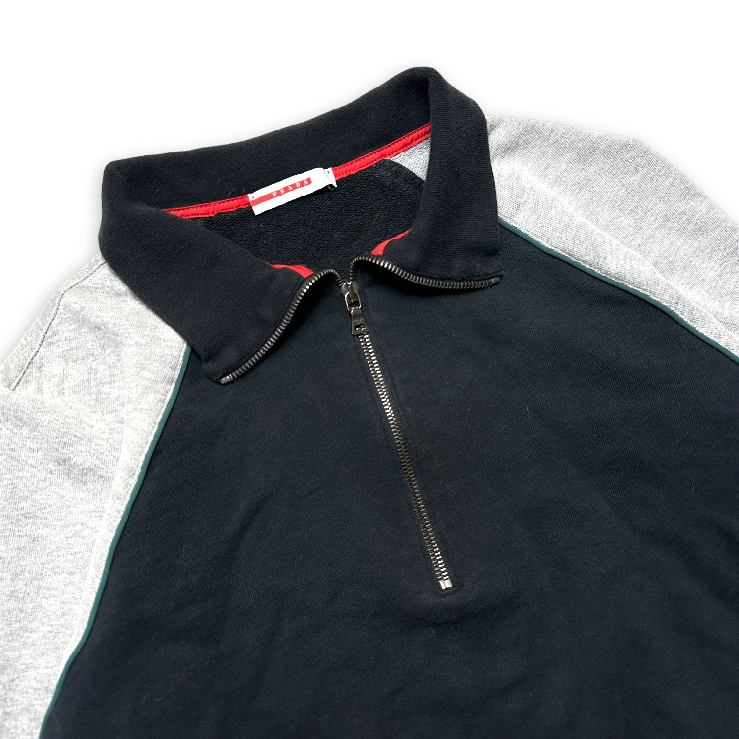 Vintage Prada Sport Polo Quarter Zip Up Top Shirt Jacket Brown