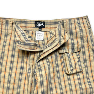 Late 90's Stussy Check Multi-Pocket Shorts - 34" Waist