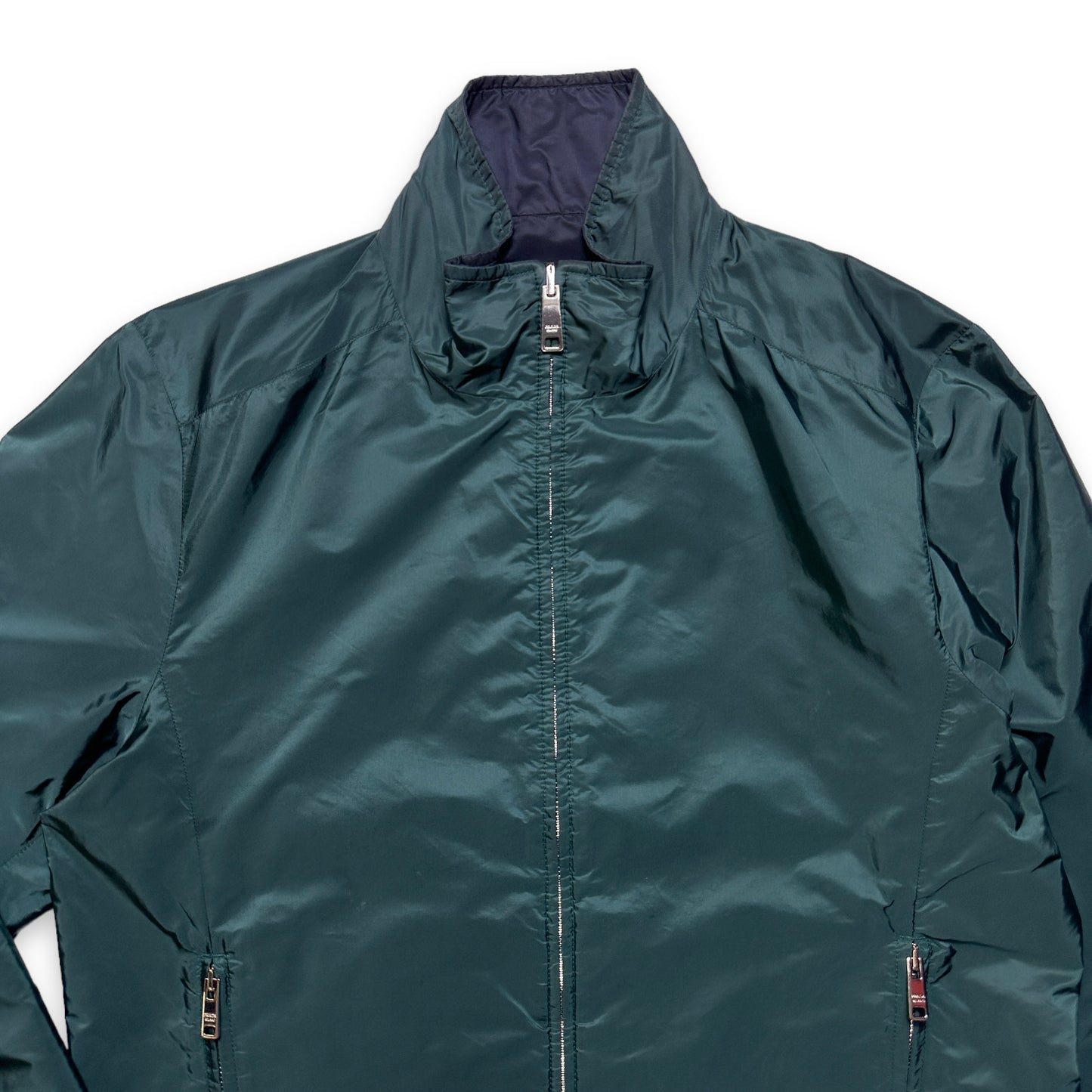 Prada Linea Rossa Veste Réversible Vert Bouteille/Marine - Moyen