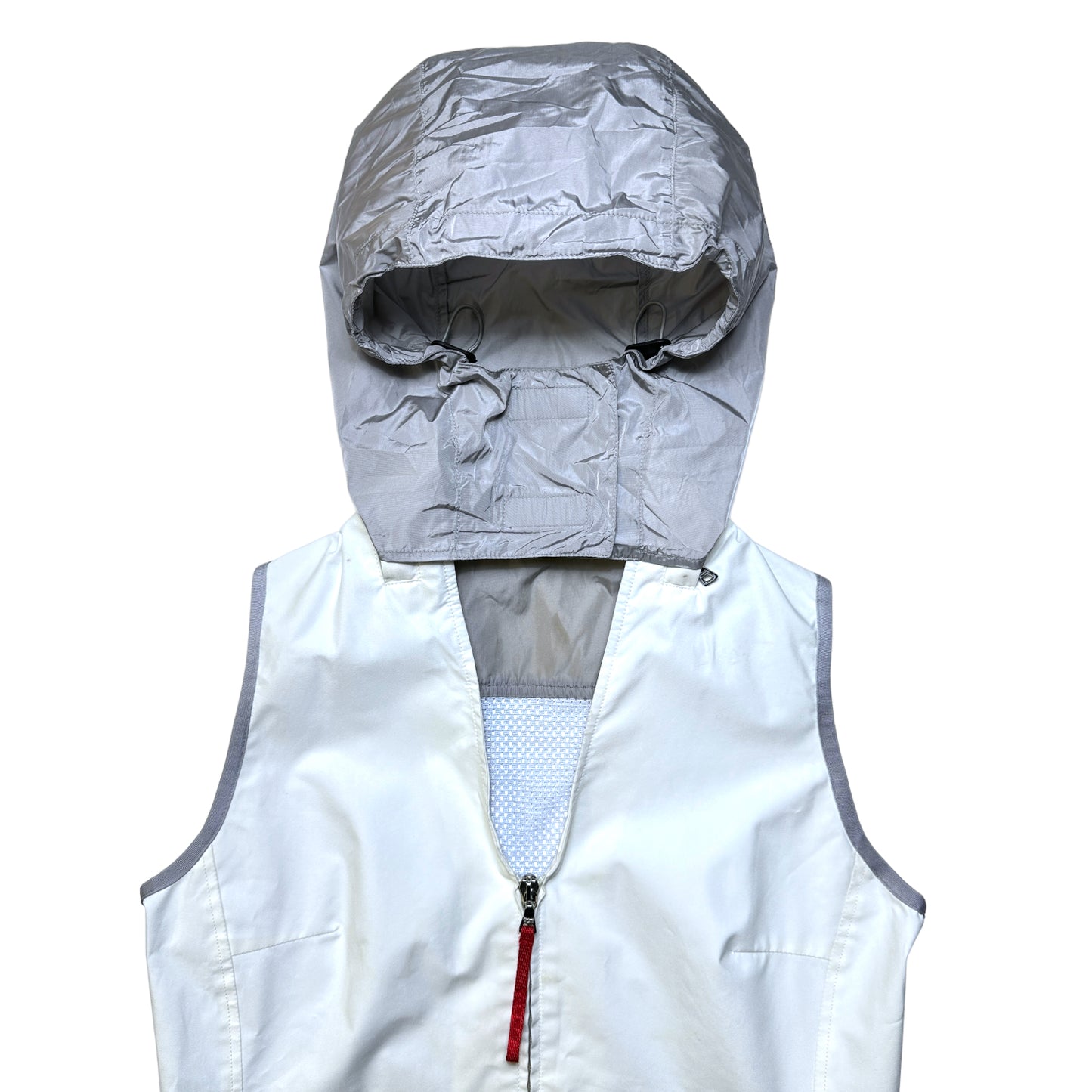 SS00’ Prada Sport Ventilated Packable Hood White Vest
